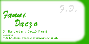 fanni daczo business card